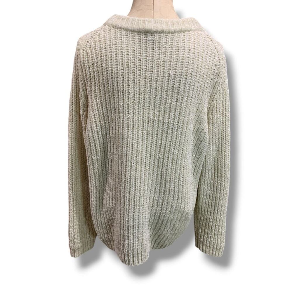 Size XL Talbots Womens Chenille Ivory Sweater Soft Chunky Knit - Picture 6 of 8